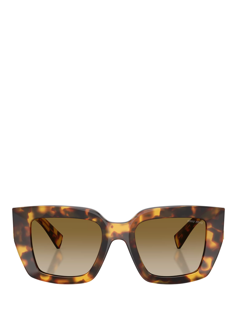 Miu Miu women's square sunglasses honey havana brown - British product
