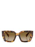 Miu Miu women's square sunglasses honey havana brown - British product