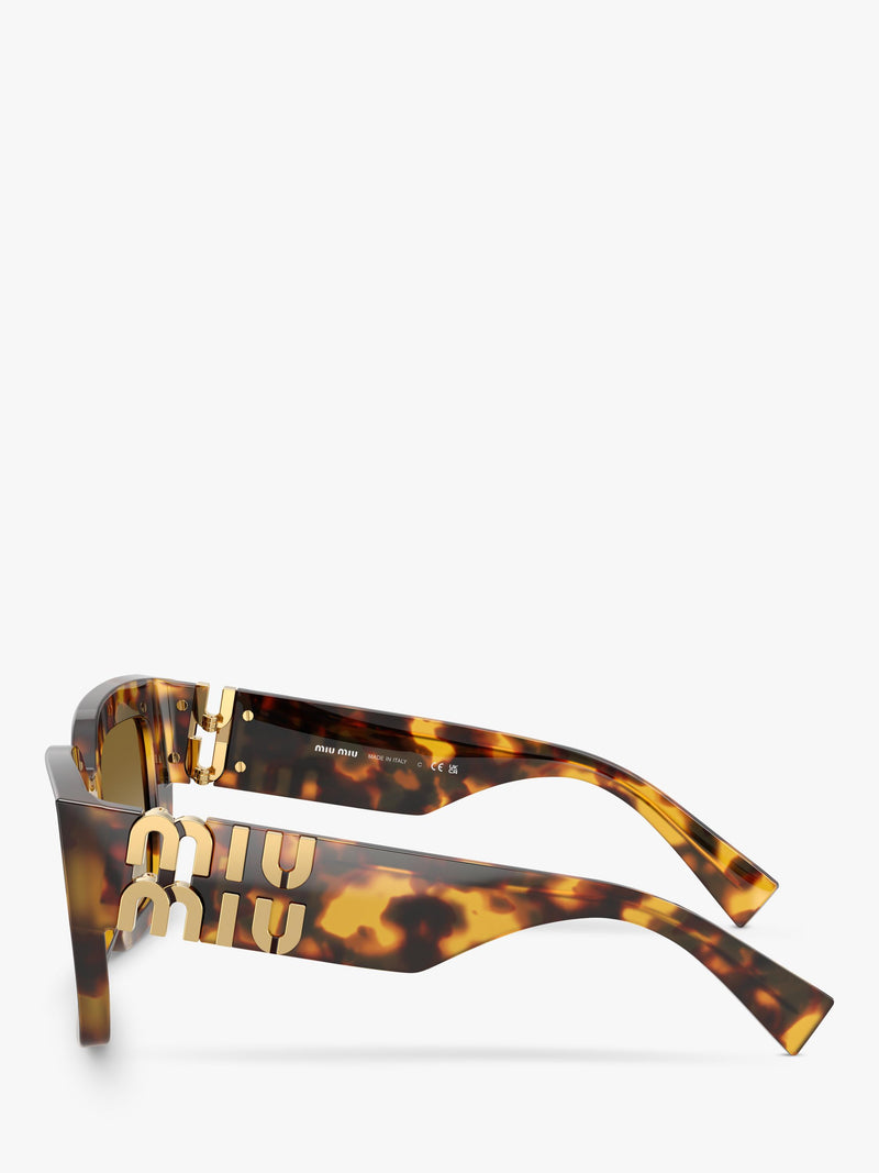 Miu Miu women's square sunglasses honey havana brown - British product