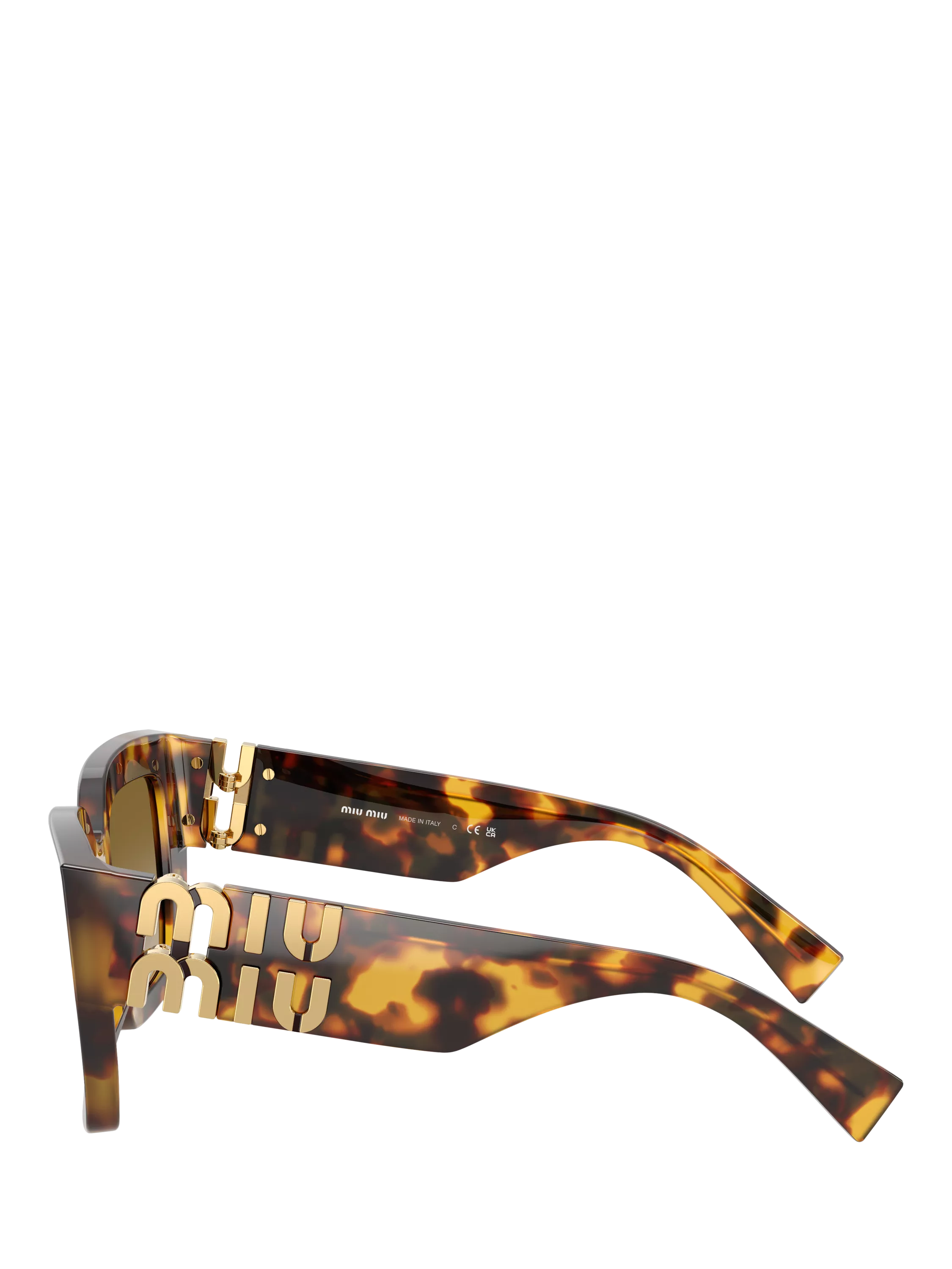 Miu Miu women's square sunglasses honey havana brown - British product