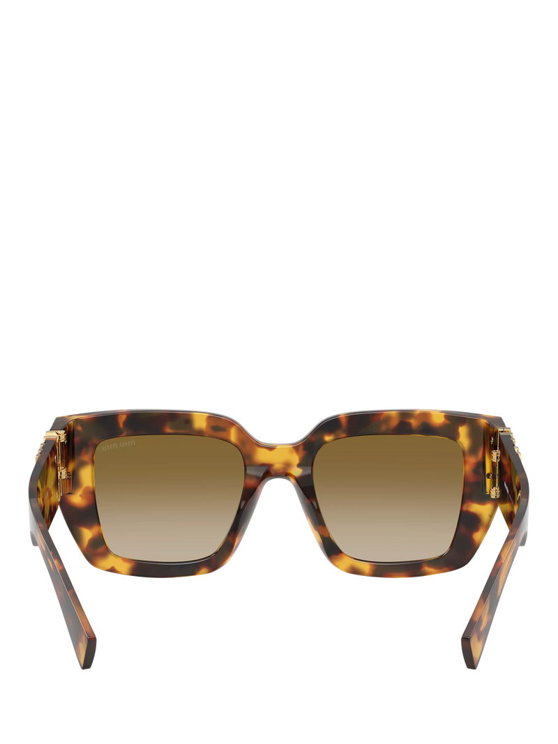 Miu Miu women's square sunglasses honey havana brown - British product