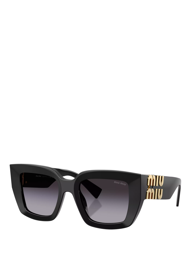 Miu Miu square sunglasses in black with gradient lenses (British brand)