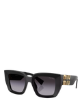 Miu Miu square sunglasses in black with gradient lenses (British brand)