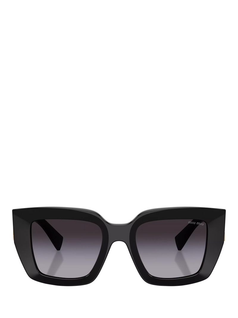 Miu Miu square sunglasses in black with gradient lenses (British brand)