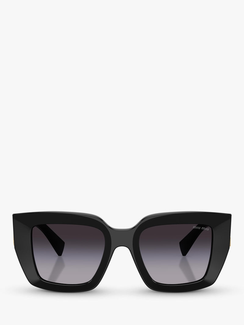 Miu Miu square sunglasses in black with gradient lenses (British brand)