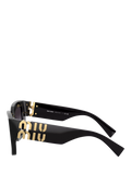 Miu Miu square sunglasses in black with gradient lenses (British brand)