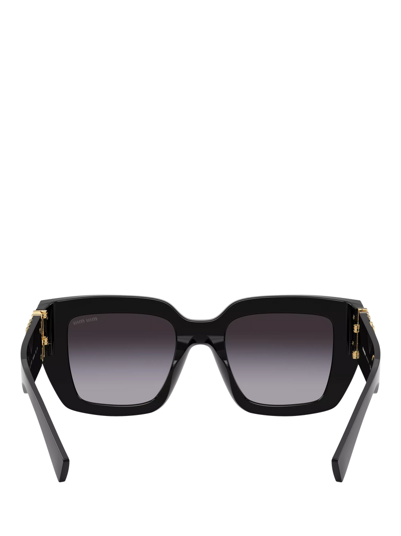 Miu Miu square sunglasses in black with gradient lenses (British brand)
