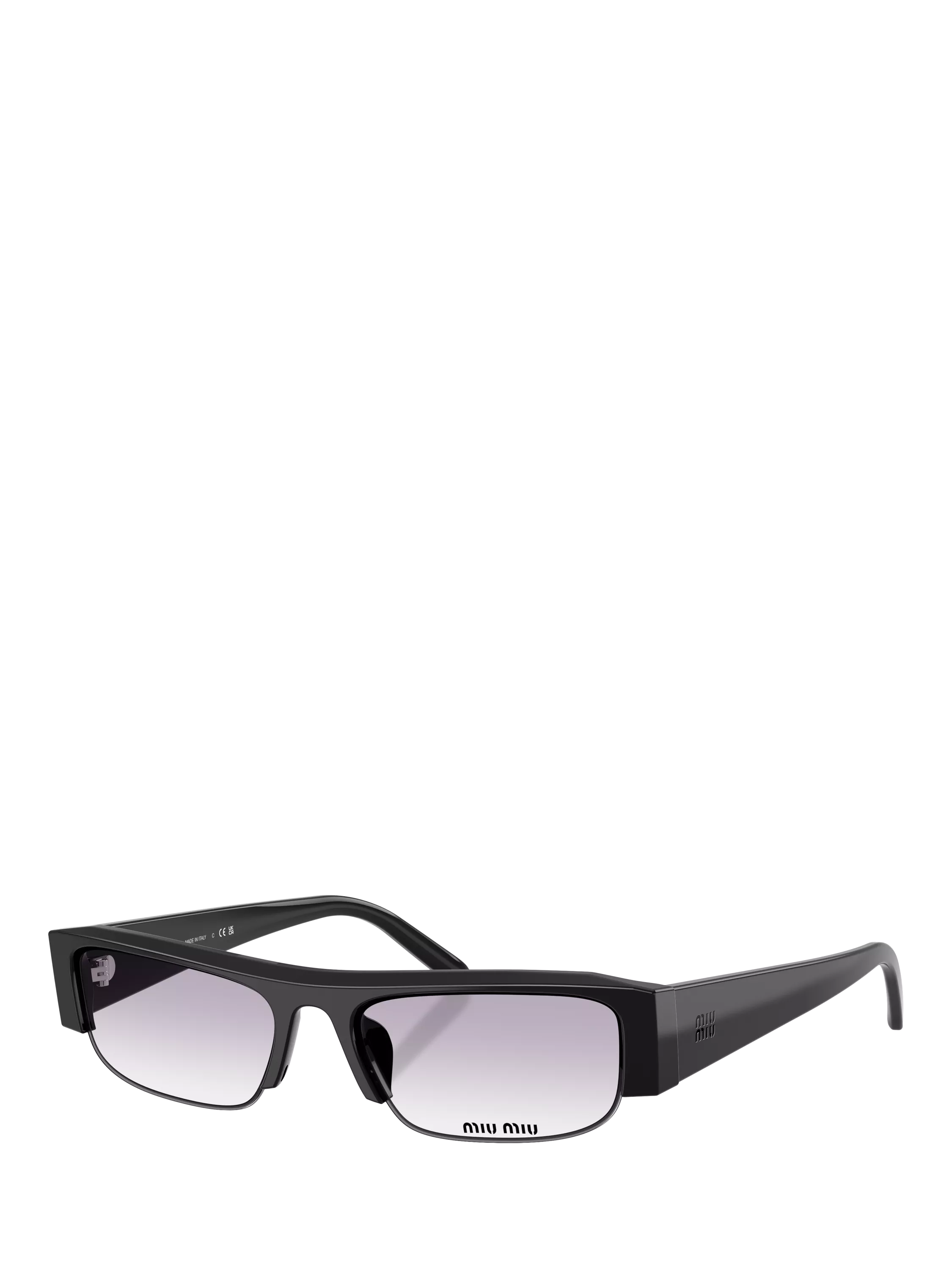 Miu Miu rectangular sunglasses black grey gradient 51mm (British brand)