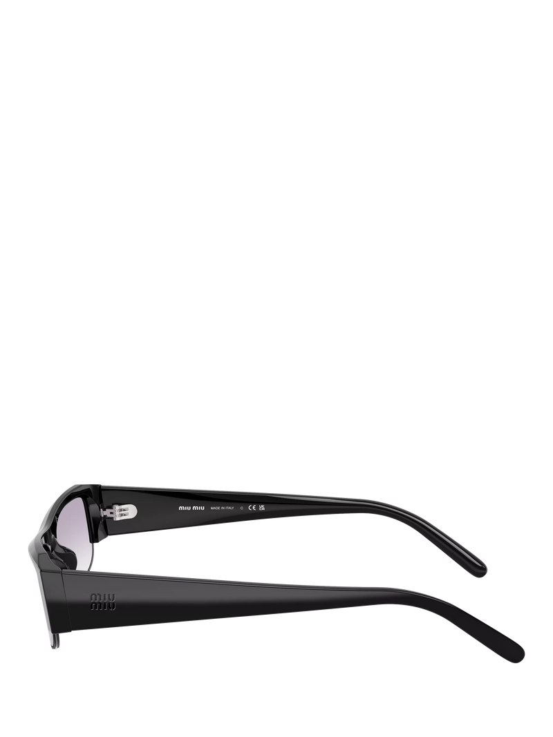 Miu Miu rectangular sunglasses black grey gradient 51mm (British brand)