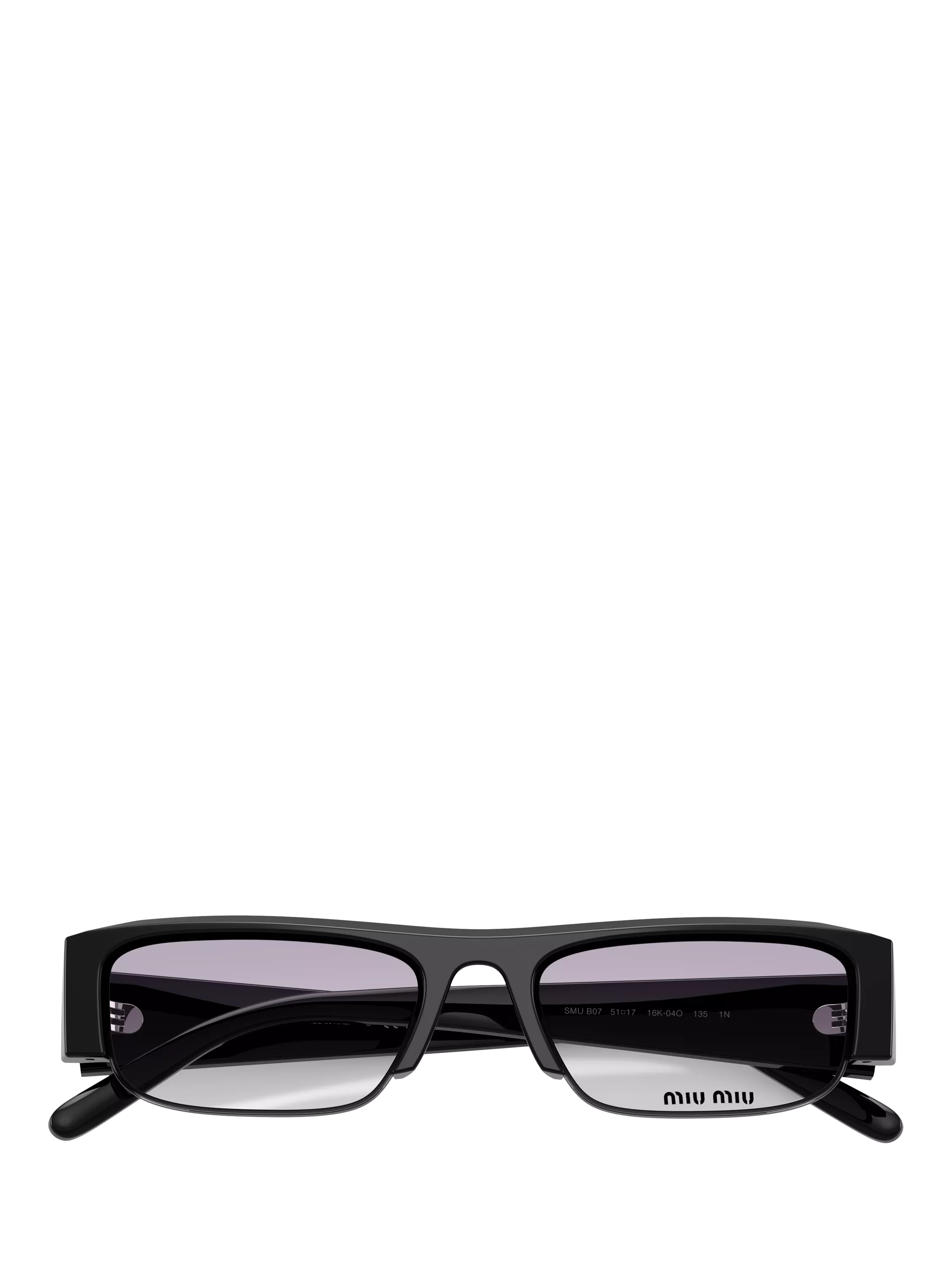 Miu Miu rectangular sunglasses black grey gradient 51mm (British brand)