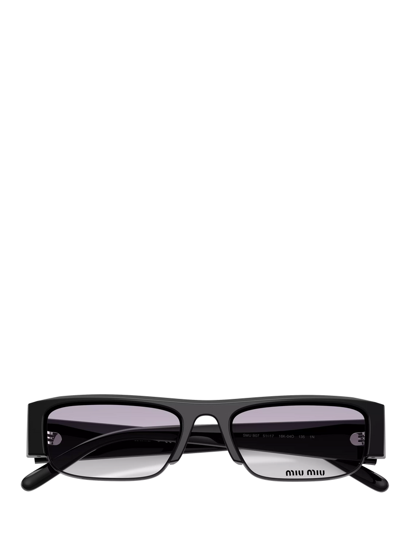 Miu Miu rectangular sunglasses black grey gradient 51mm (British brand)