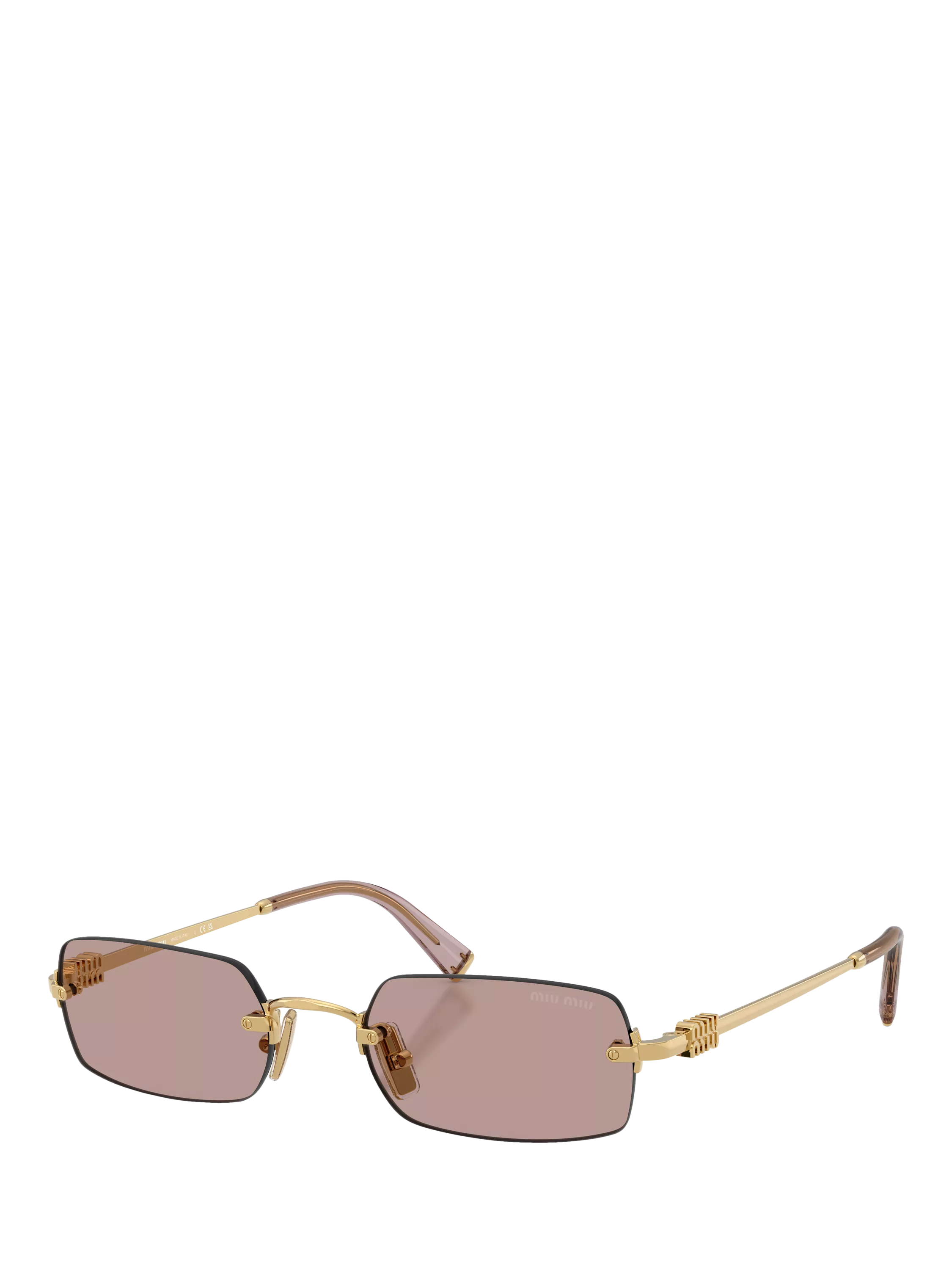 Miu Miu rectangular sunglasses gold/brown 52mm lens, UK version
