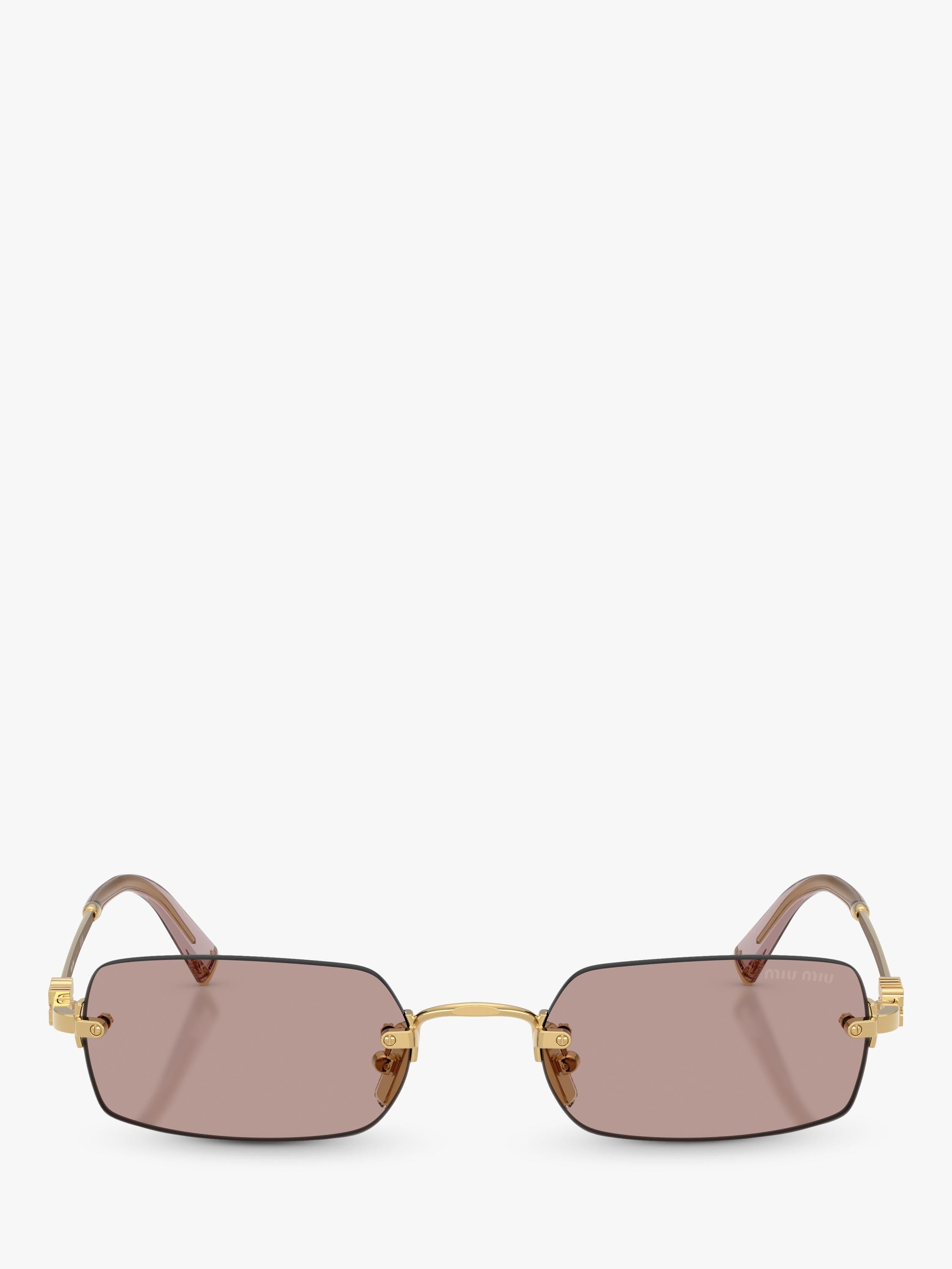 Miu Miu rectangular sunglasses gold/brown 52mm lens, UK version
