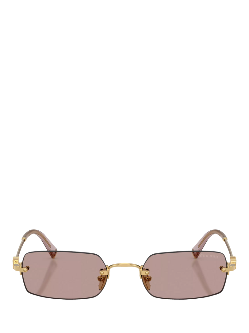Miu Miu rectangular sunglasses gold/brown 52mm lens, UK version
