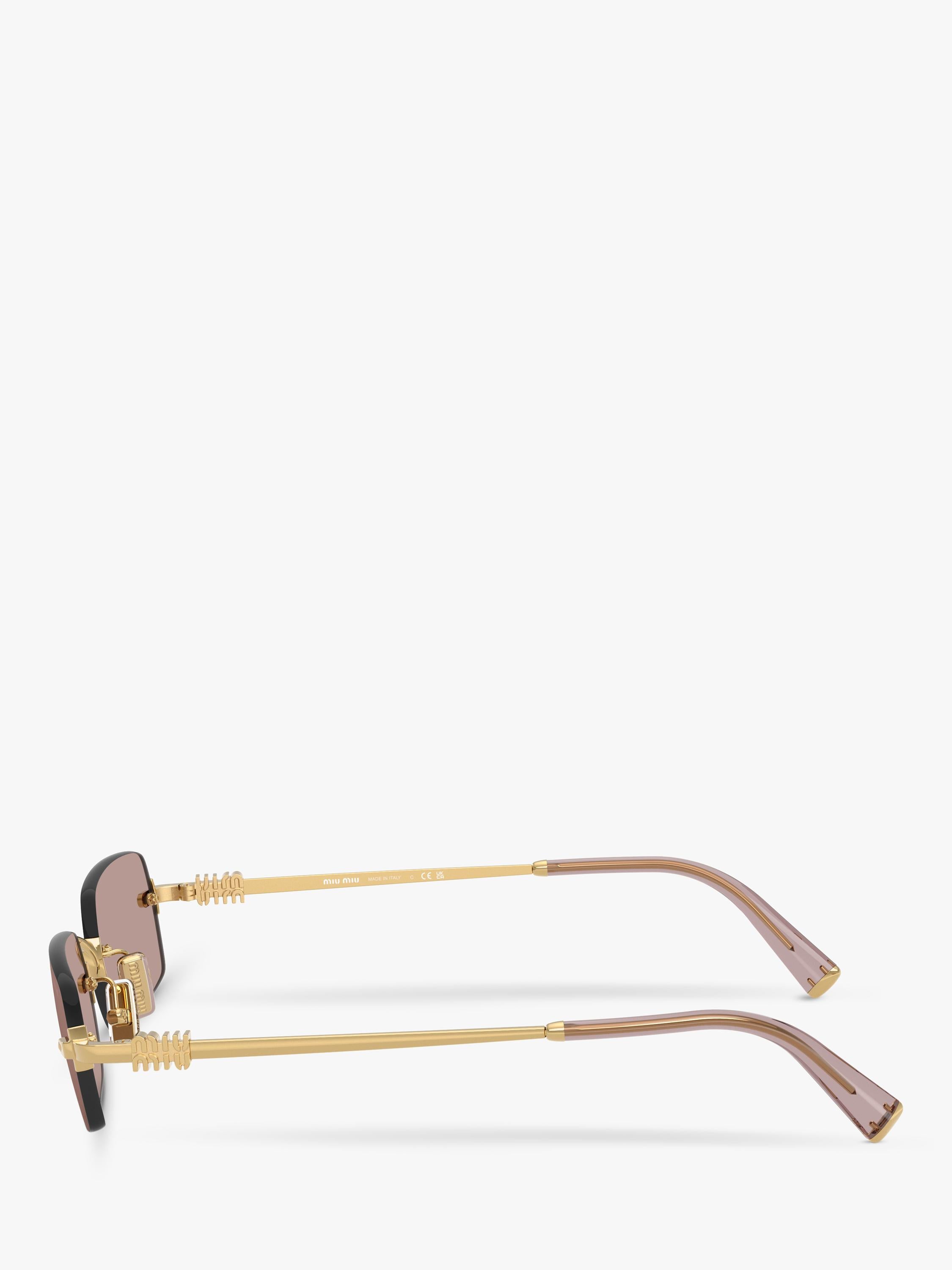 Miu Miu rectangular sunglasses gold/brown 52mm lens, UK version
