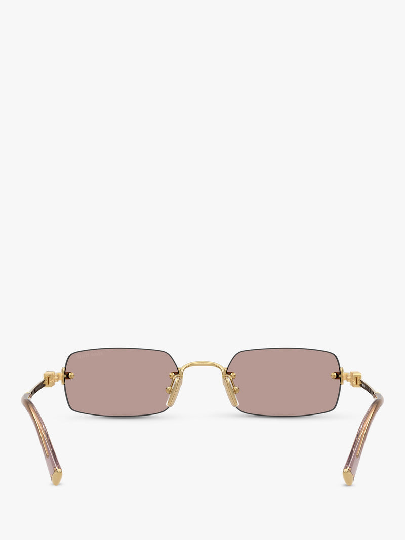 Miu Miu rectangular sunglasses gold/brown 52mm lens, UK version