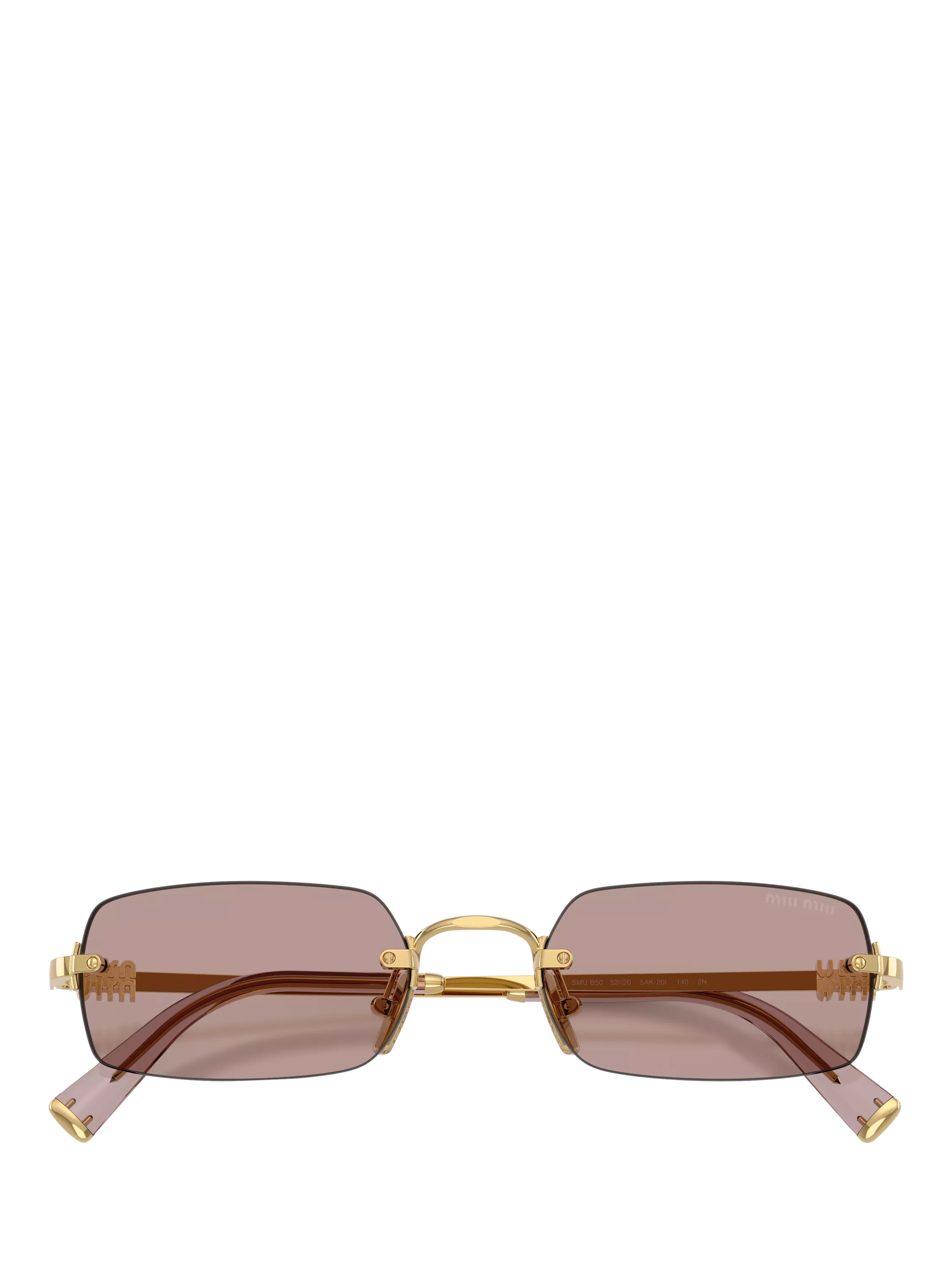 Miu Miu rectangular sunglasses gold/brown 52mm lens, UK version