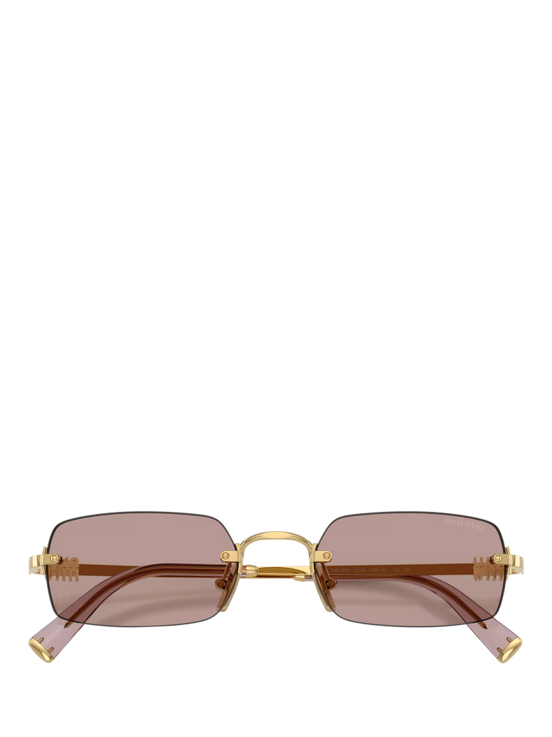 Miu Miu rectangular sunglasses gold/brown 52mm lens, UK version