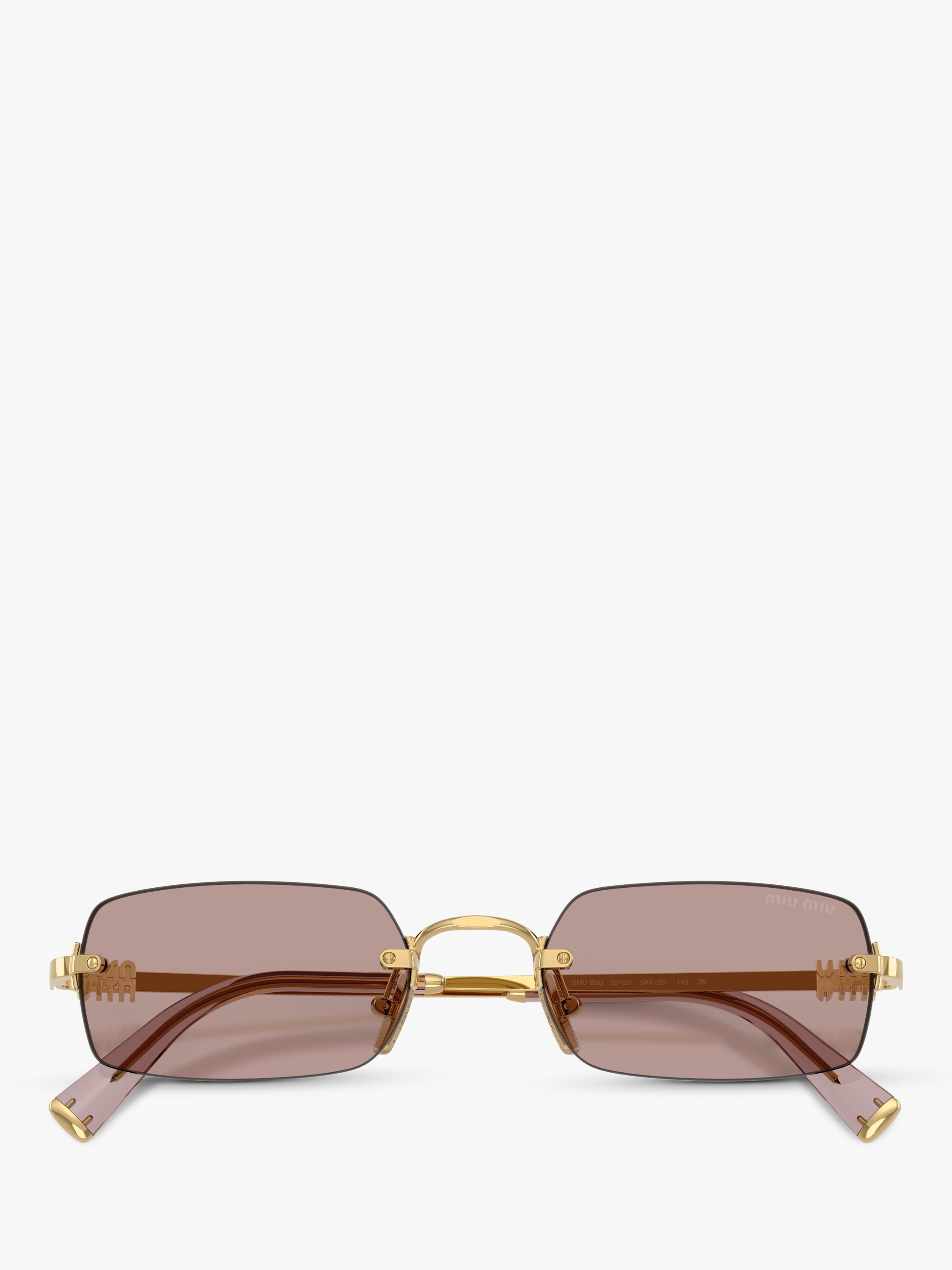 Miu Miu rectangular sunglasses gold/brown 52mm lens, UK version