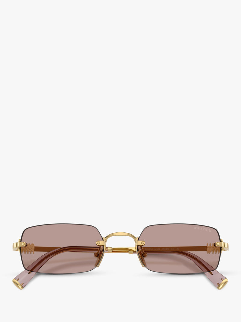 Miu Miu rectangular sunglasses gold/brown 52mm lens, UK version