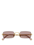 Miu Miu rectangular sunglasses gold/brown 52mm lens, UK version