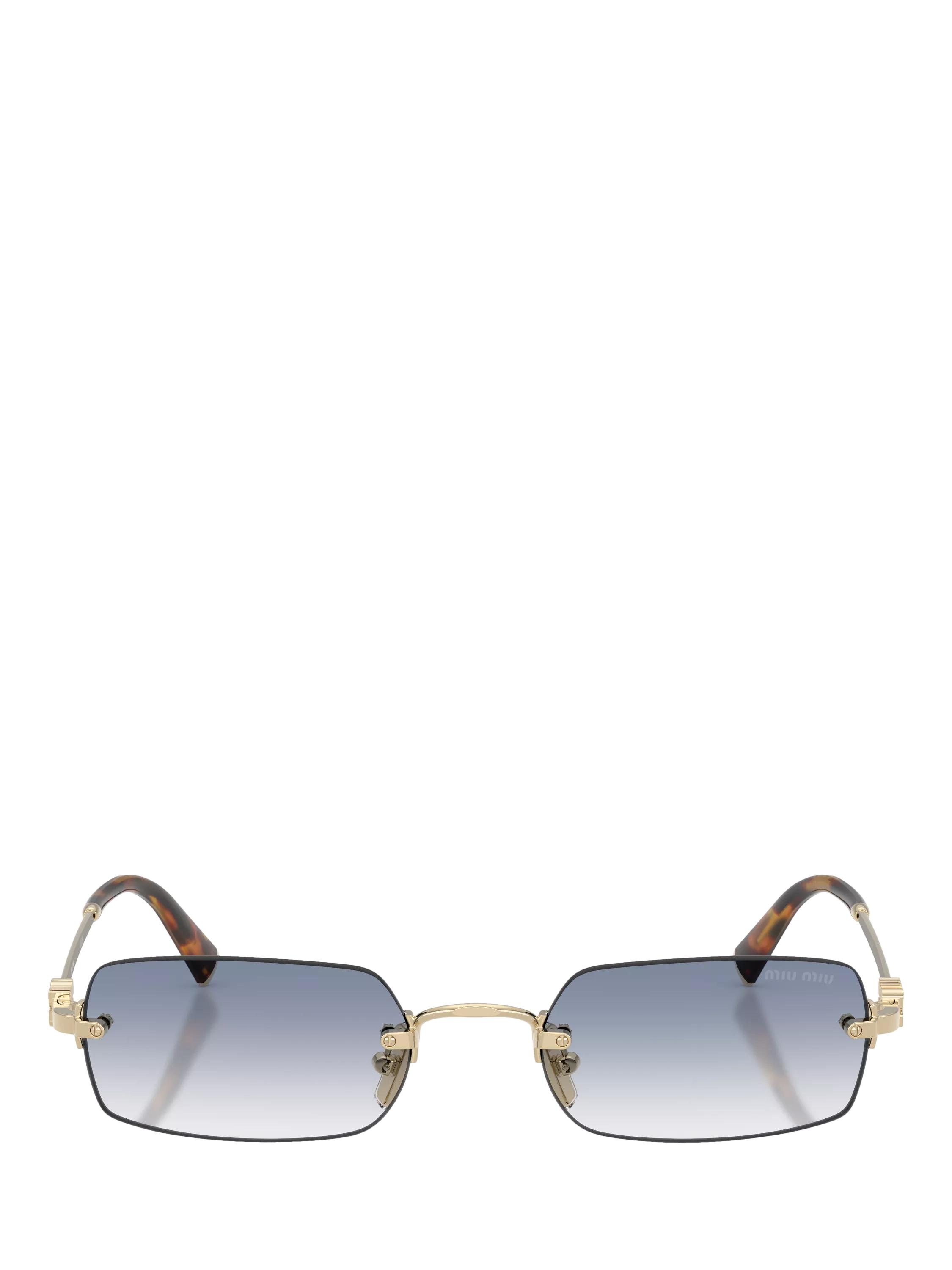 Miu Miu rectangular sunglasses pale gold blue 52mm, imported from the UK