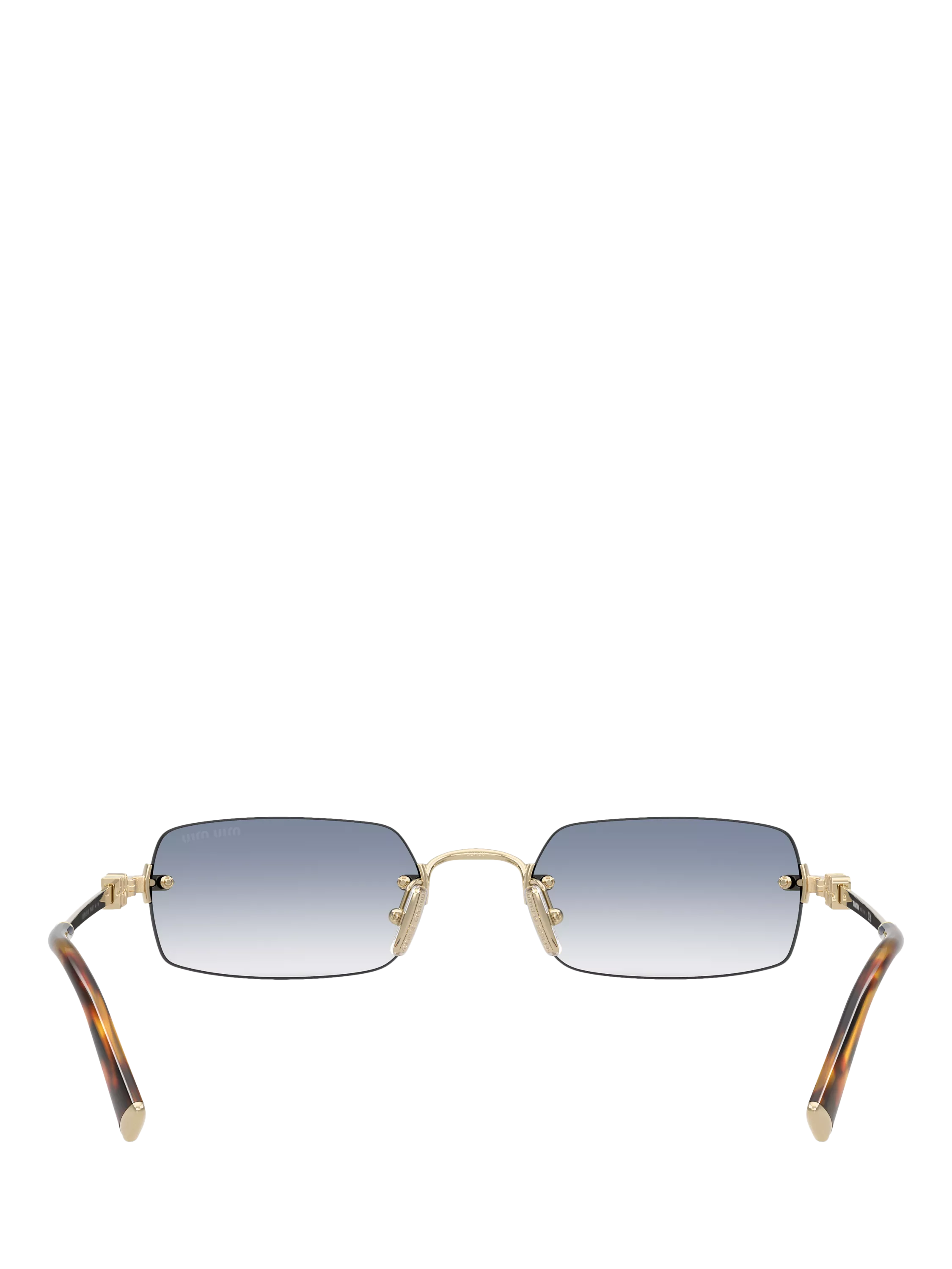 Miu Miu rectangular sunglasses pale gold blue 52mm, imported from the UK