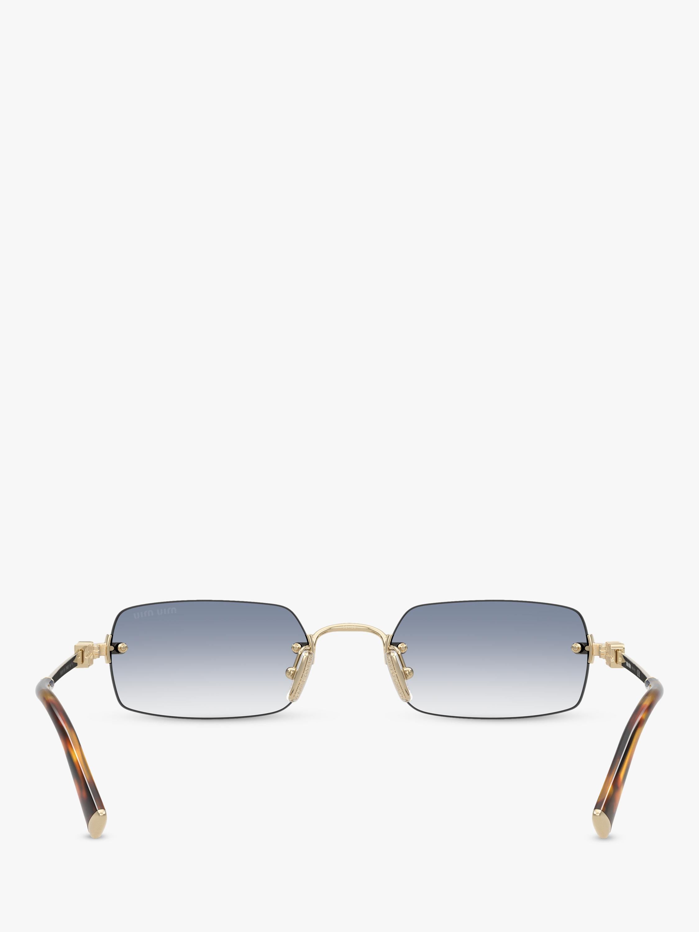 Miu Miu rectangular sunglasses pale gold blue 52mm, imported from the UK