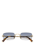 Miu Miu rectangular sunglasses pale gold blue 52mm, imported from the UK