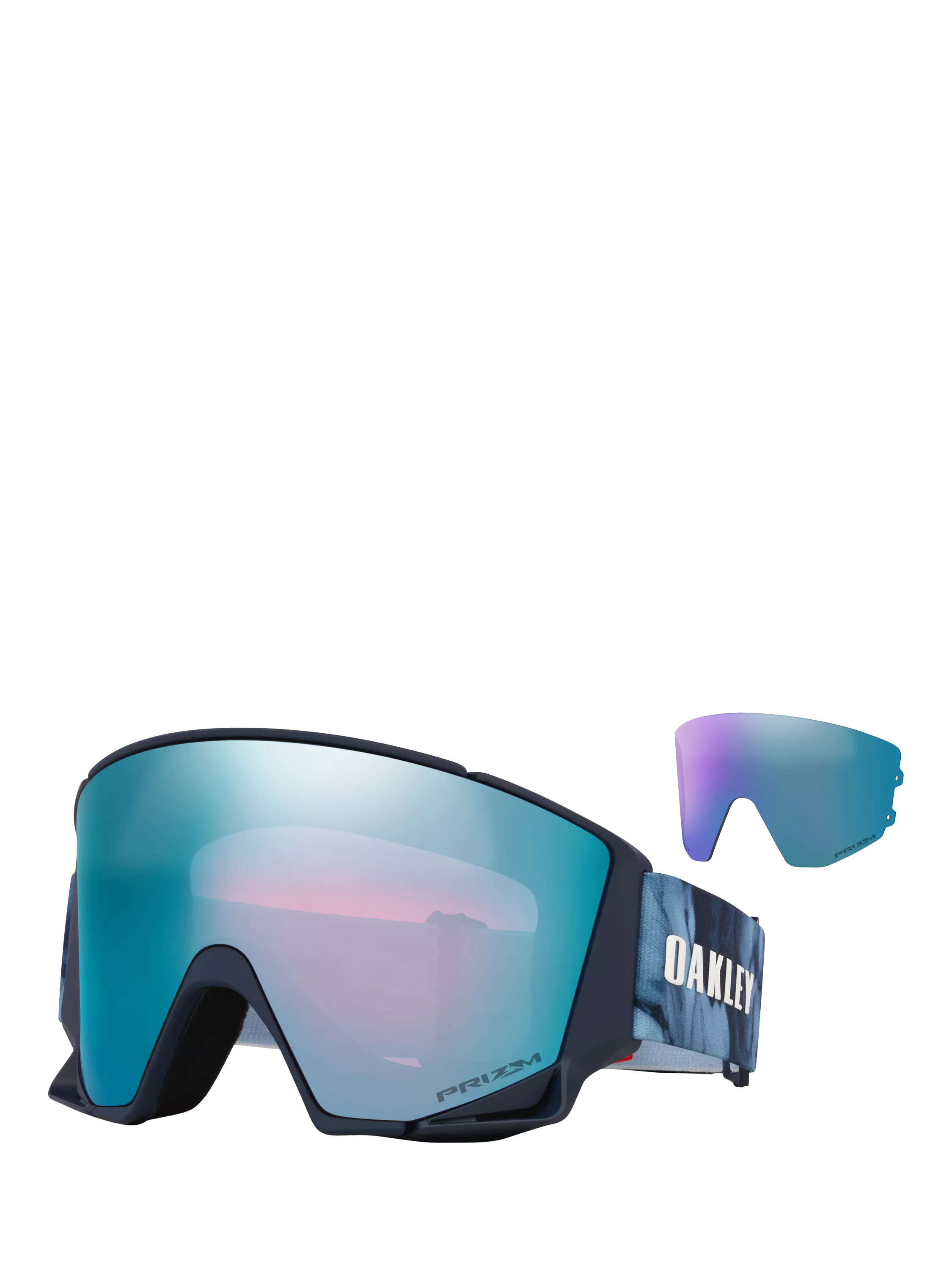 Oakley blue matte irregular sunglasses with mirrored lenses, imported from the UK