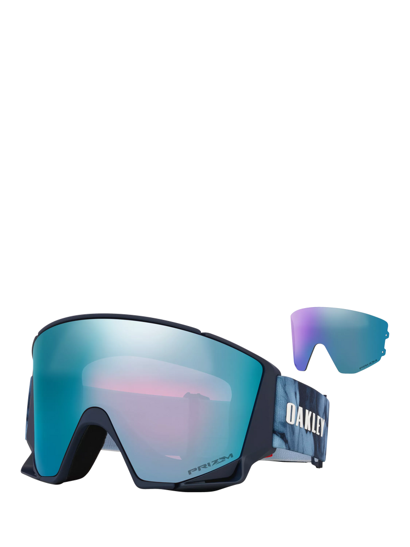 Oakley blue matte irregular sunglasses with mirrored lenses, imported from the UK