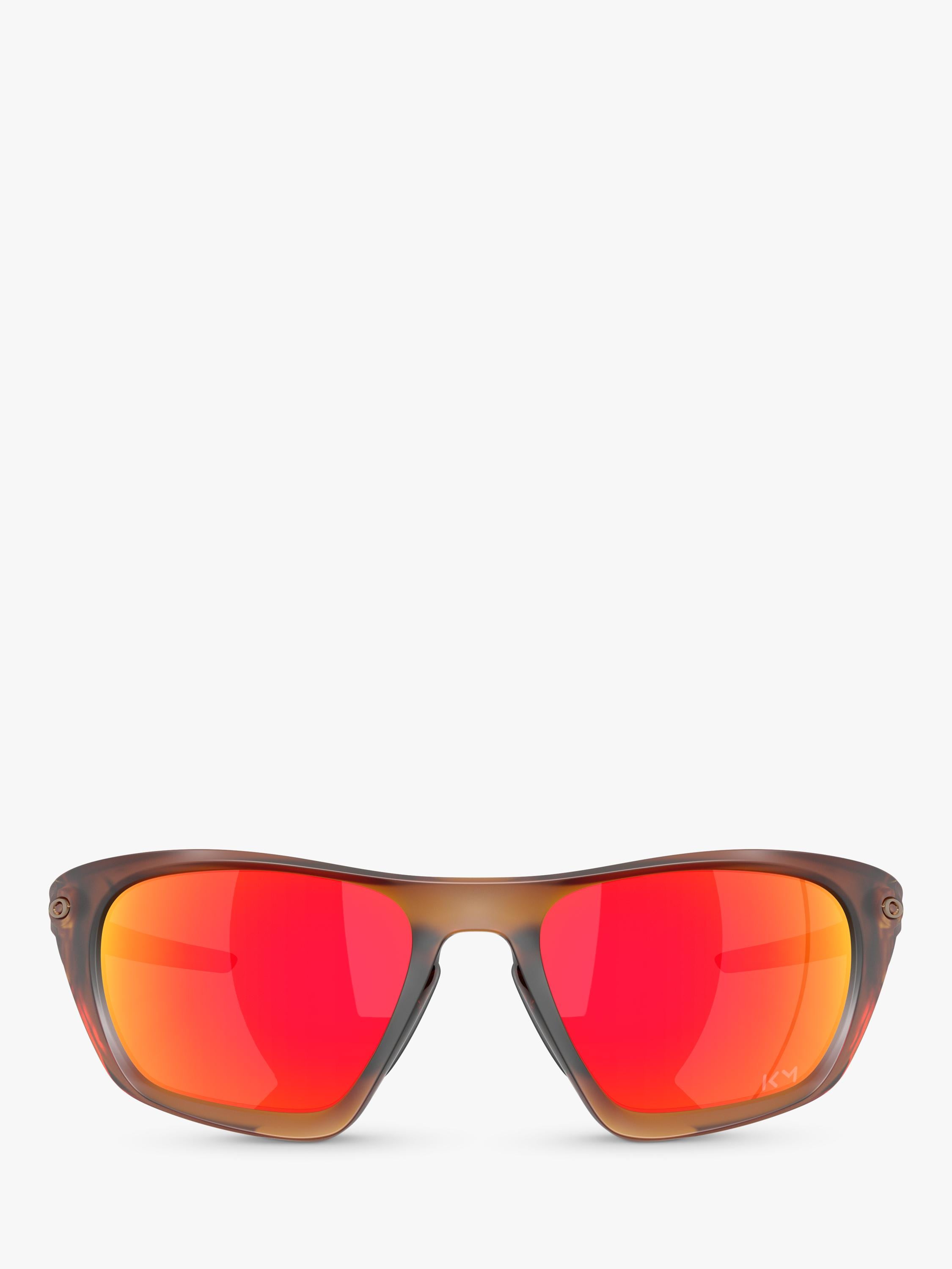 Oakley rectangular sunglasses, matte dark amber/mirror orange, imported from the UK