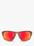 Oakley rectangular sunglasses, matte dark amber/mirror orange, imported from the UK