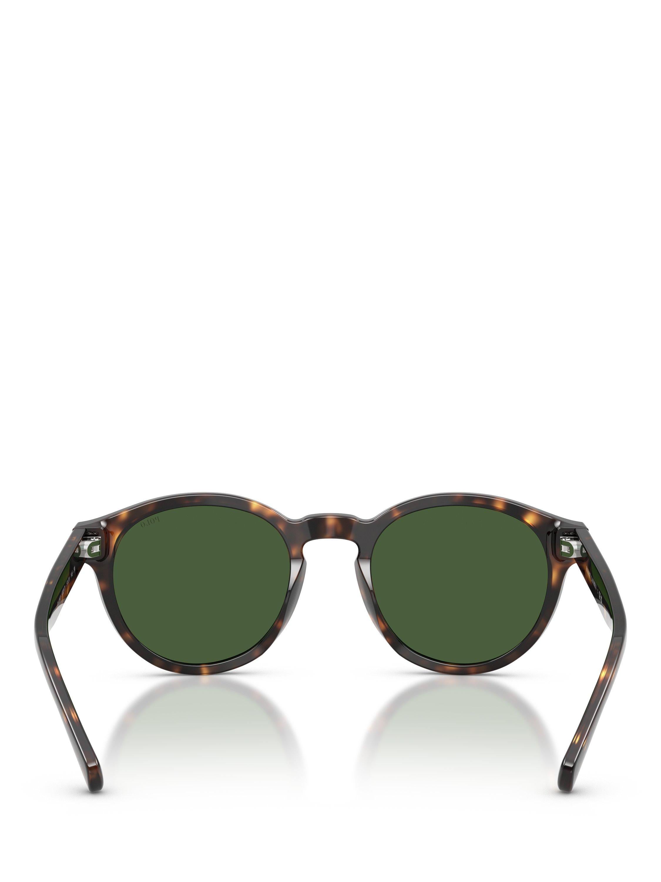Ralph Lauren round sunglasses in shiny dark Havana green (British brand)