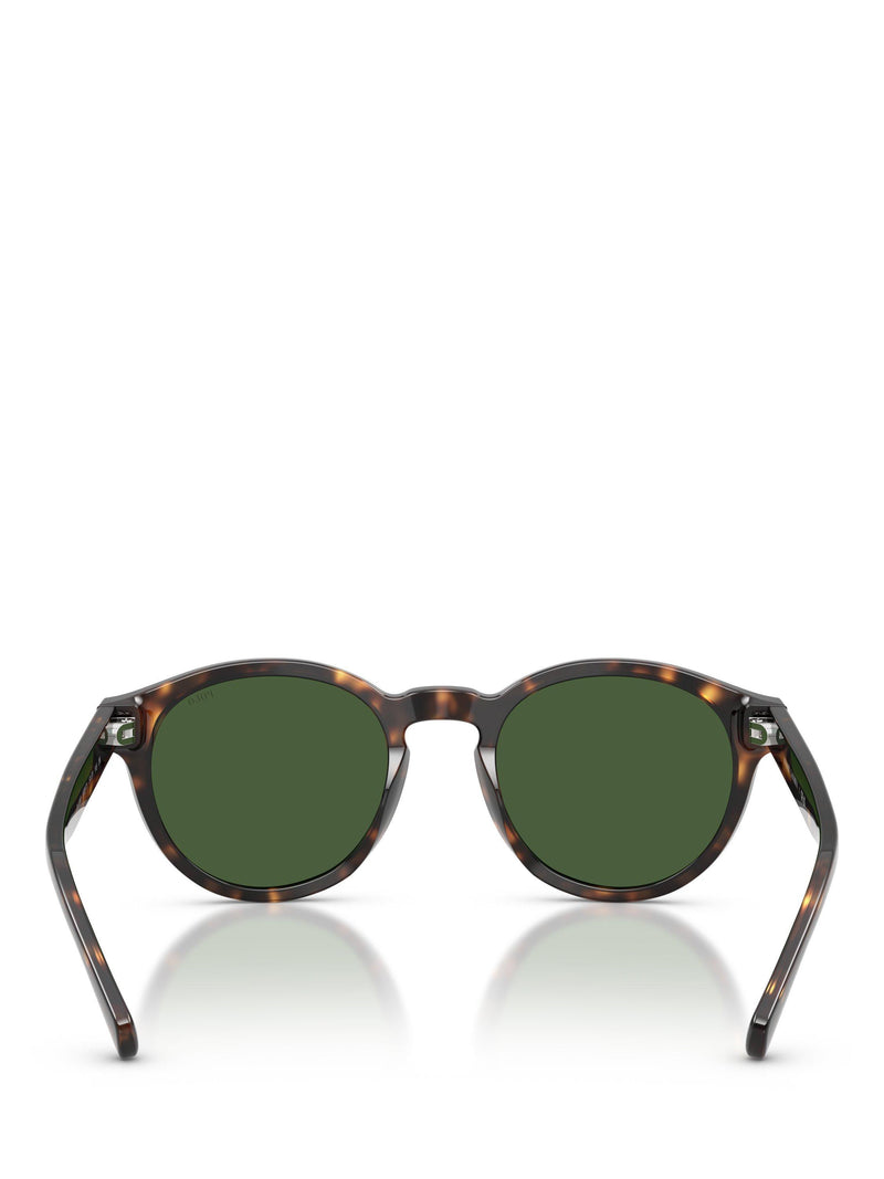 Ralph Lauren round sunglasses in shiny dark Havana green (British brand)