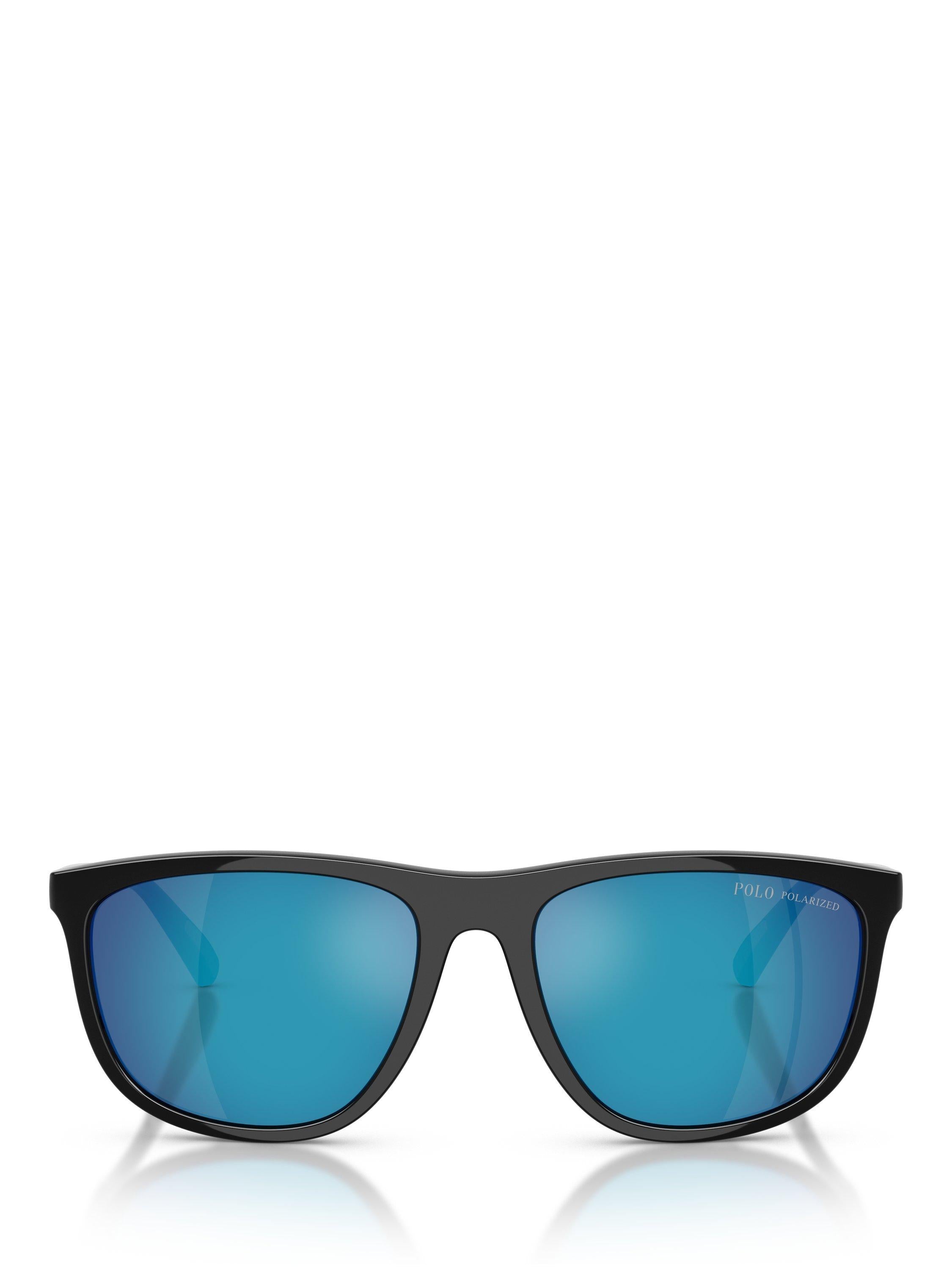 Ralph Lauren polarised pillow sunglasses black mirror blue - British product