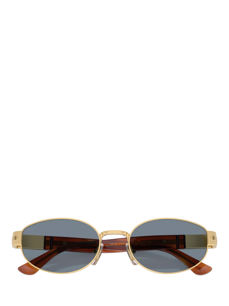 Persol PO1024 oval sunglasses gold blue, imported from the UK