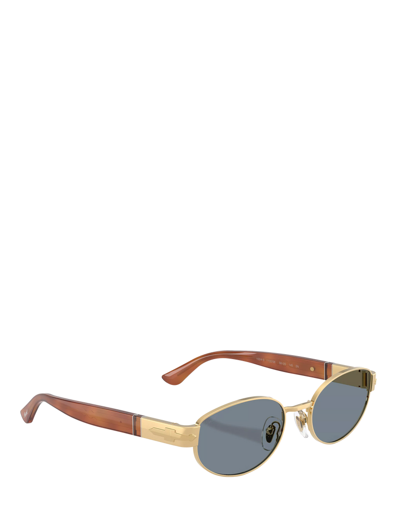 Persol PO1024 oval sunglasses gold blue, imported from the UK