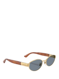 Persol PO1024 oval sunglasses gold blue, imported from the UK