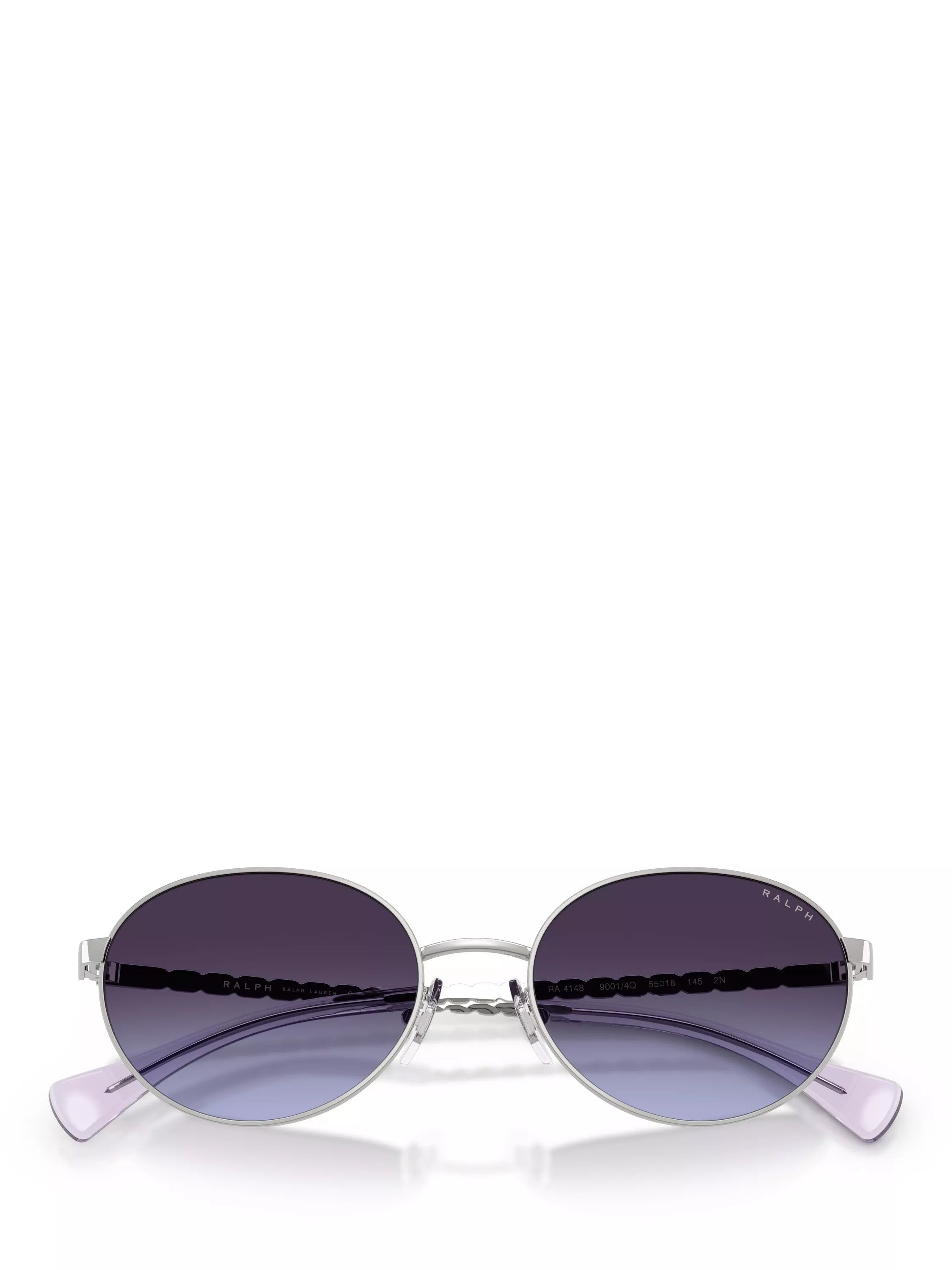 Ralph Lauren oval sunglasses shiny silver grey gradient 55mm, imported from the UK