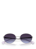 Ralph Lauren oval sunglasses shiny silver grey gradient 55mm, imported from the UK