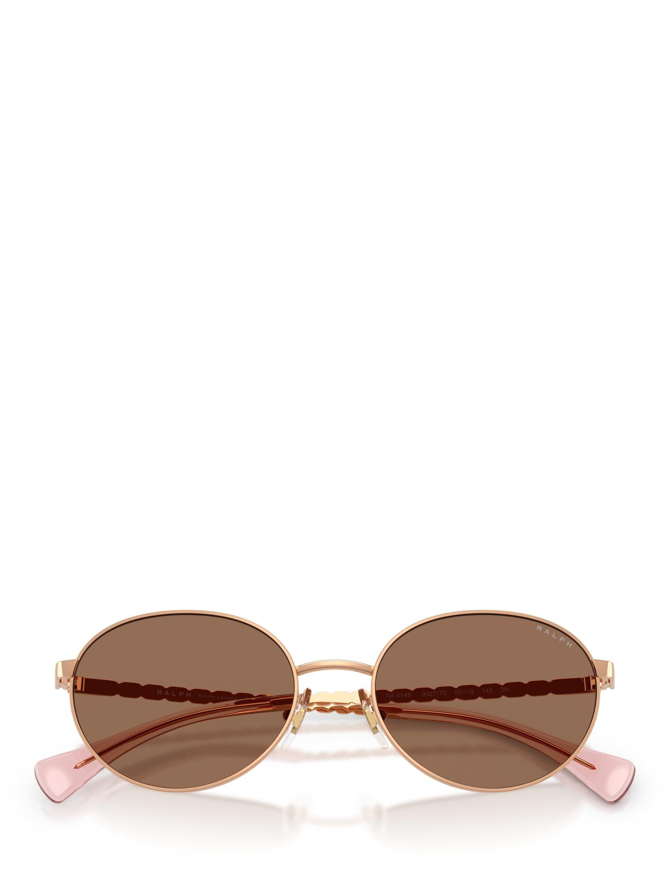 Ralph Lauren oval sunglasses rose gold brown 55mm British brand