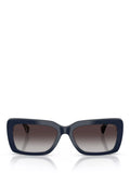Ralph Lauren rectangular sunglasses with blue frame and brown gradient lenses, UK version