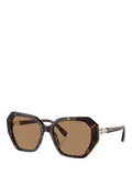 Swarovski women's irregular sunglasses Dark Havana, imported from the UK