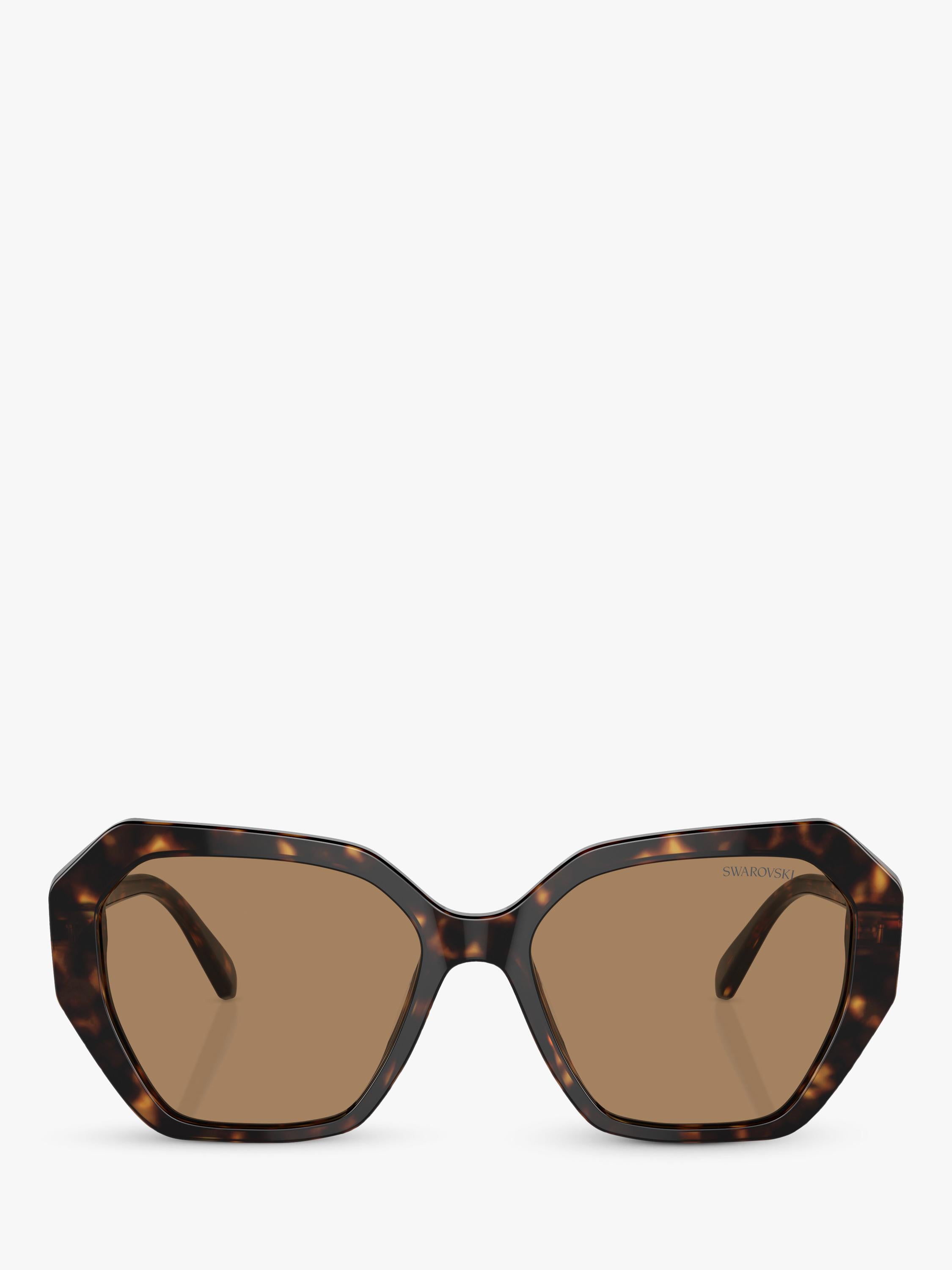 Swarovski women's irregular sunglasses Dark Havana, imported from the UK