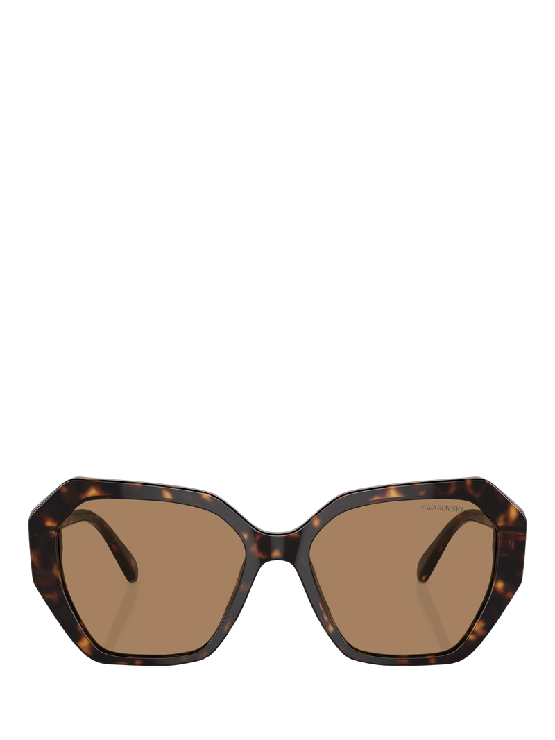 Swarovski women's irregular sunglasses Dark Havana, imported from the UK