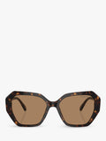 Swarovski women's irregular sunglasses Dark Havana, imported from the UK