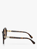 Swarovski women's irregular sunglasses Dark Havana, imported from the UK