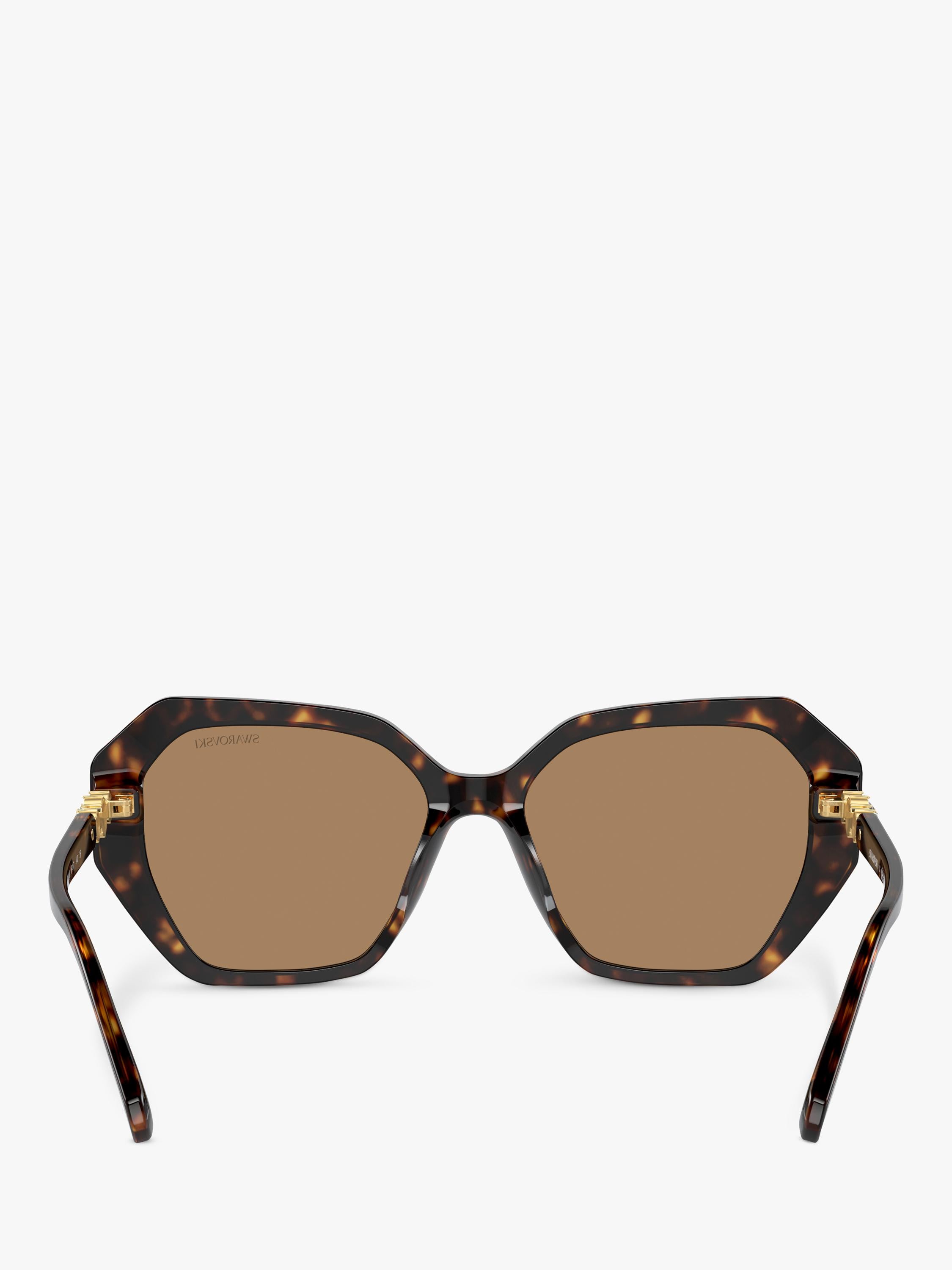 Swarovski women's irregular sunglasses Dark Havana, imported from the UK