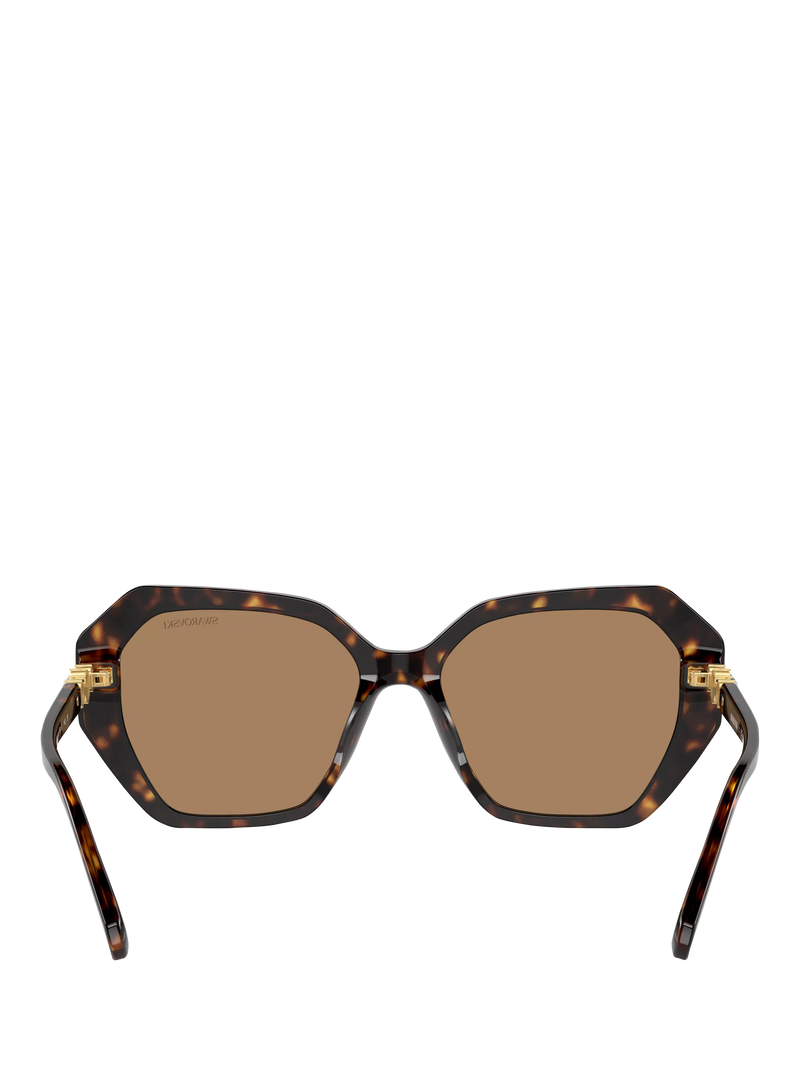 Swarovski women's irregular sunglasses Dark Havana, imported from the UK